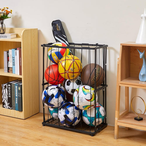 Wall & Floor Garage Ball Organizer , Black