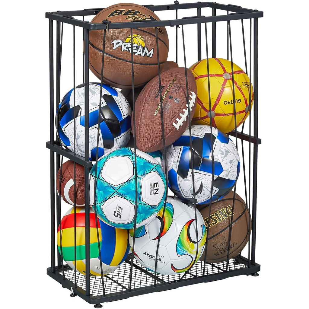 Wall & Floor Garage Ball Organizer , Black